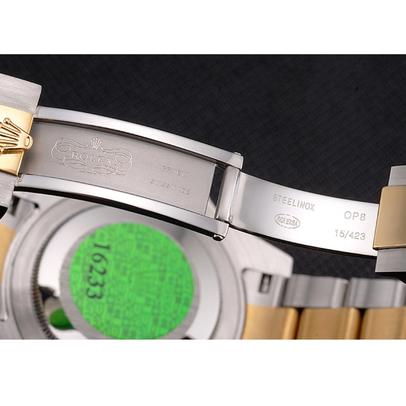 AAA Replica Watches Swiss Steel Rolex Tone Two Submariner Green Gold Bezel And Dial Bracelet 0806